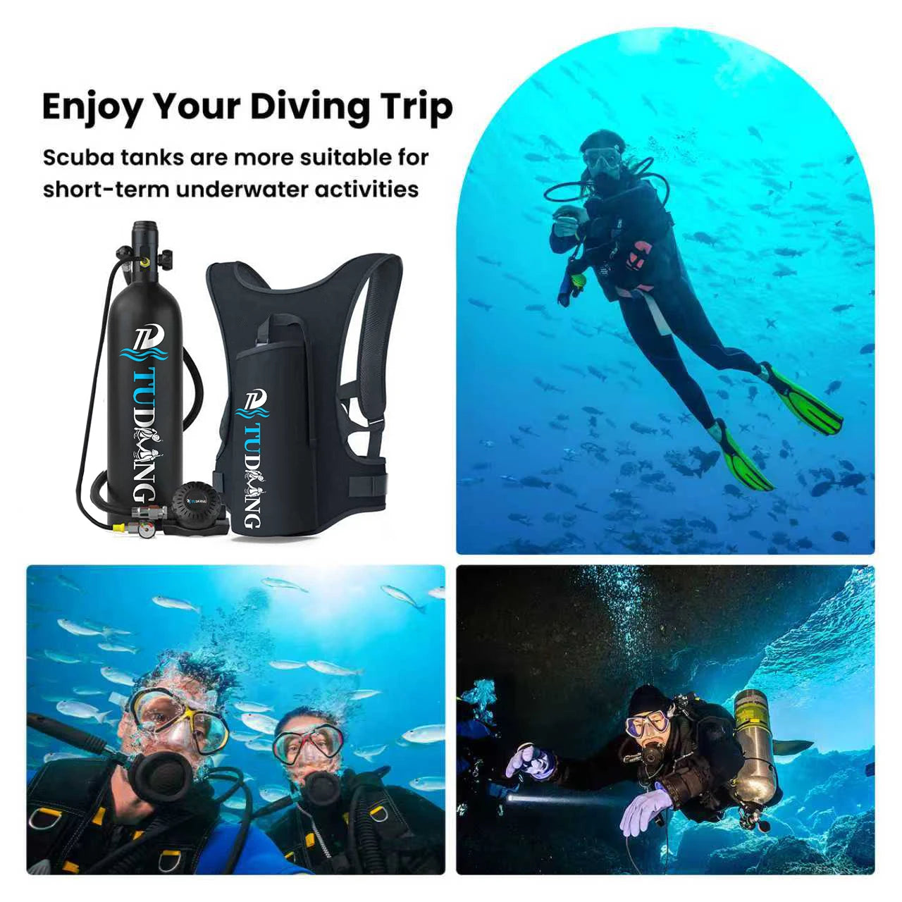 2L Portable Scuba Tank Support Diving Tank for Underwater Works