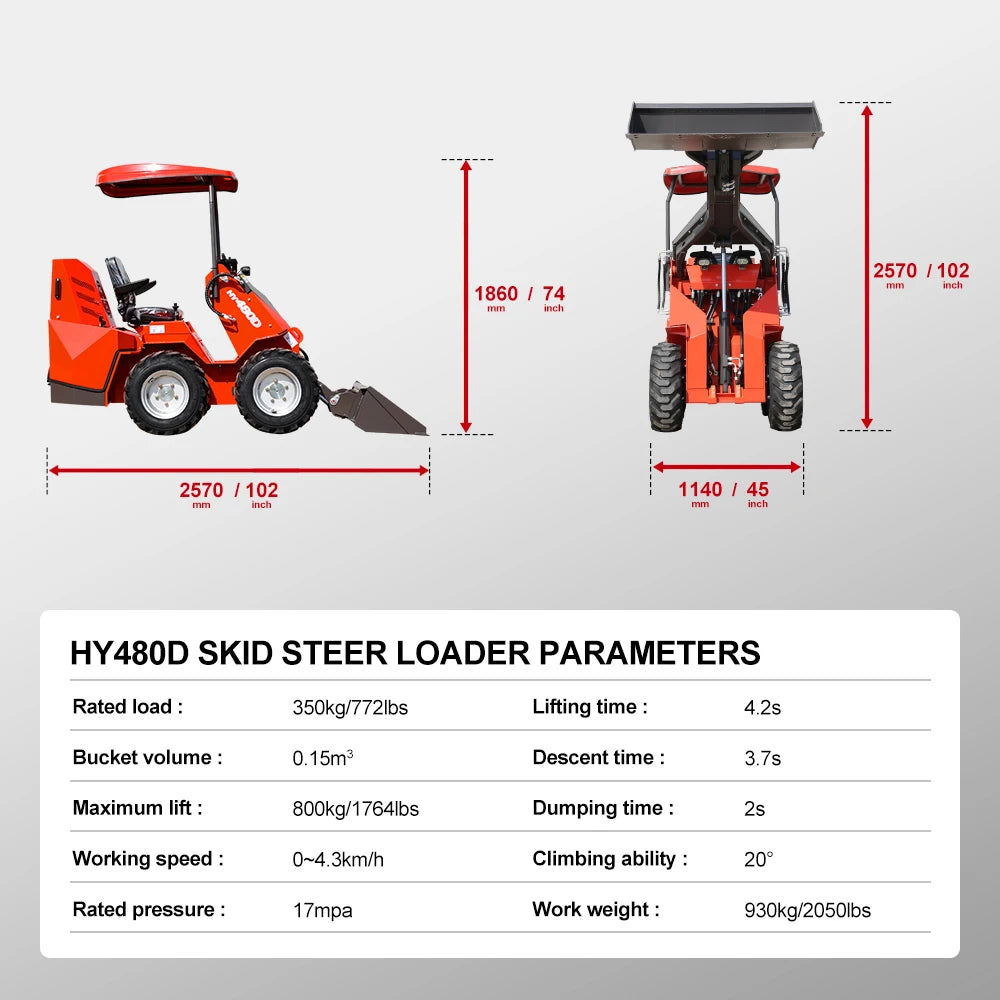 HUAYEE Skid Steer Loader 23-horsepower