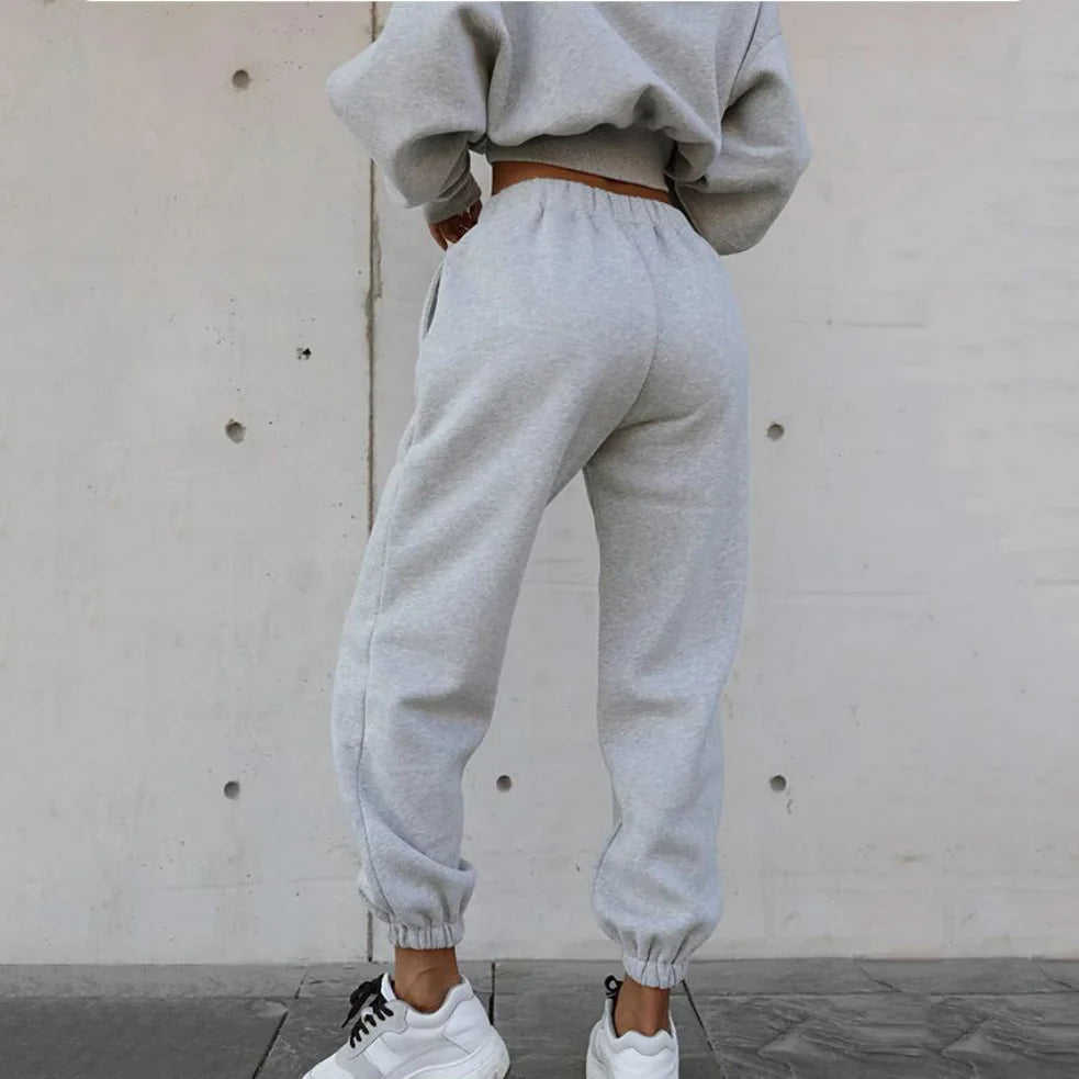 Two Piece Set Casual Fleece Tracksuit Women