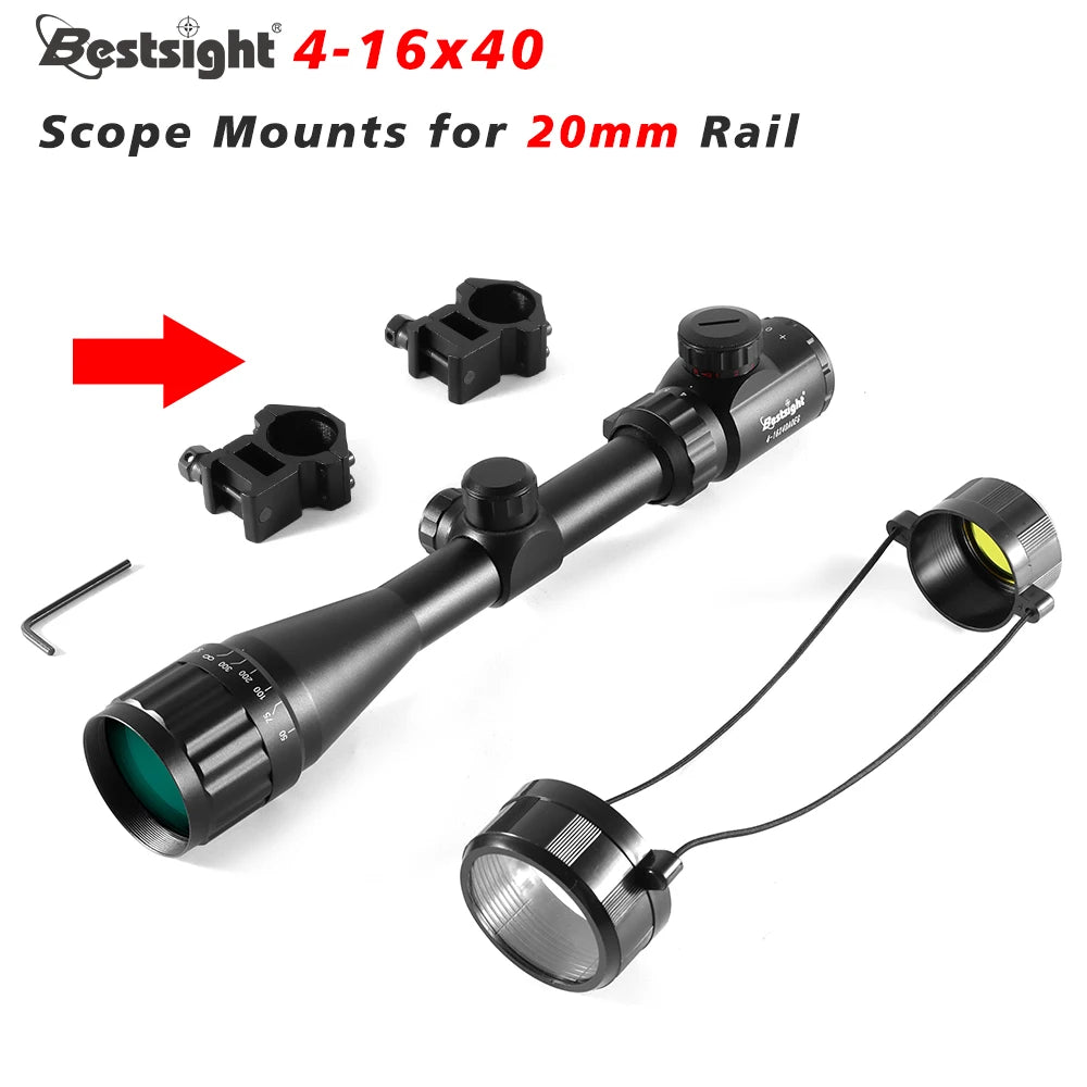 4-16X40 Optics Hunting Rifle Scope Red & Green Dot Illuminated Sight