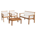 Patio Furniture 4 Piece Outdoor Acacia Wood