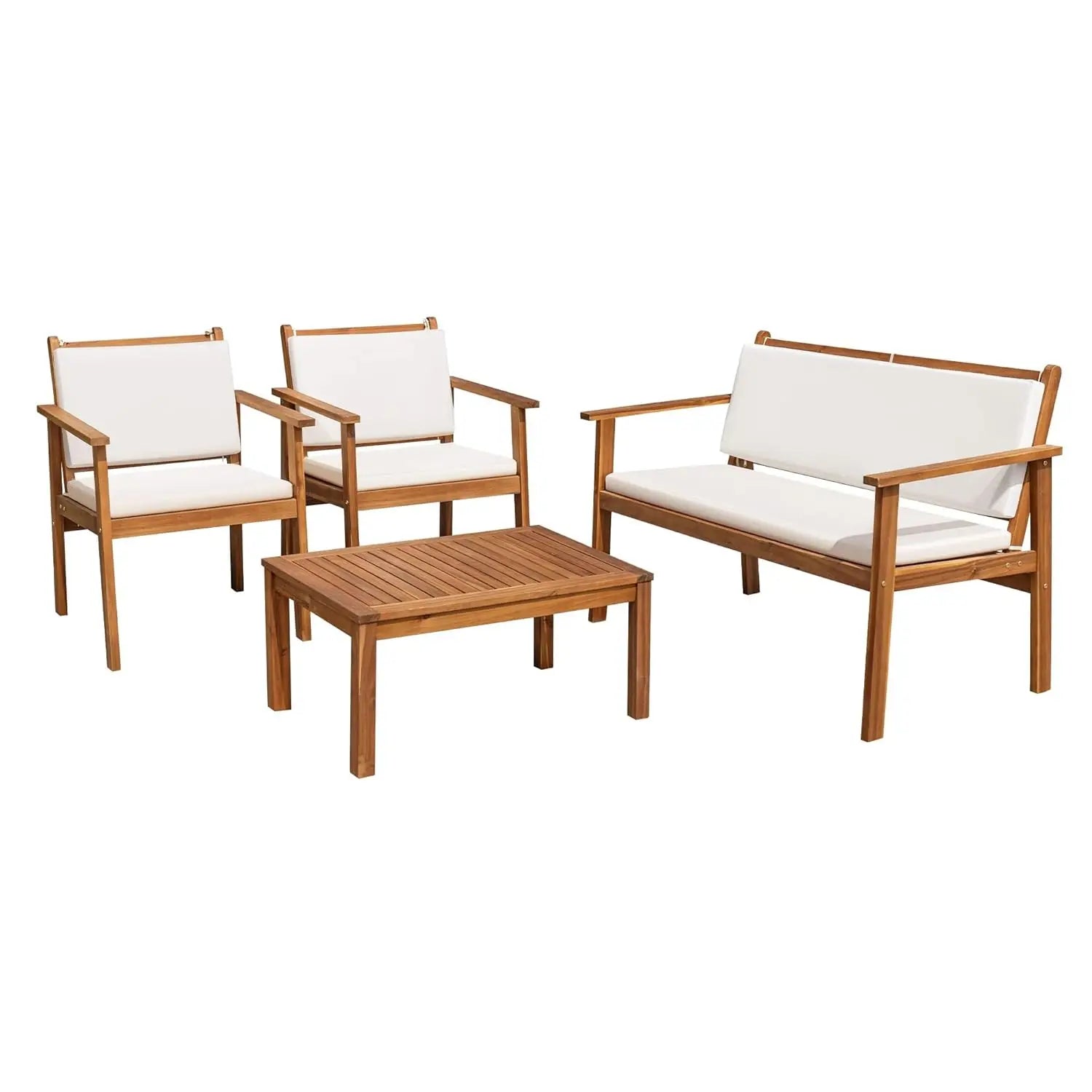 Patio Furniture 4 Piece Outdoor Acacia Wood