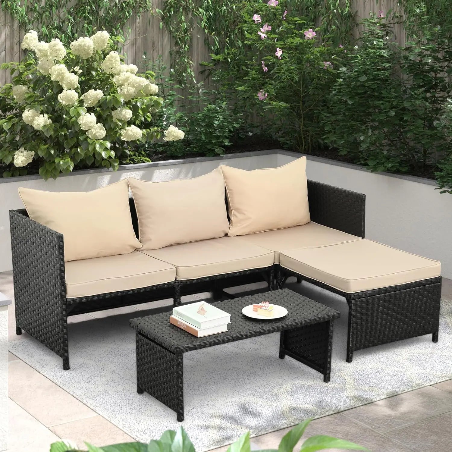 3-Piece Outdoor Rattan Furniture Set