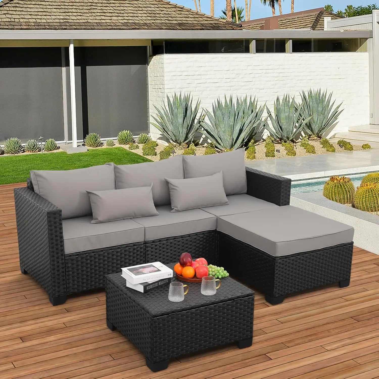 Patio Furniture Set Outdoor Sectional Wicker