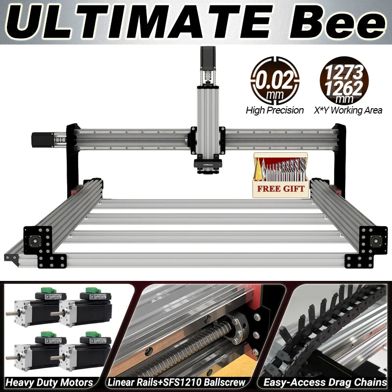 3D ULTIMATE CNC Router Mechanical Kit Quiet Transmission 4 Axis