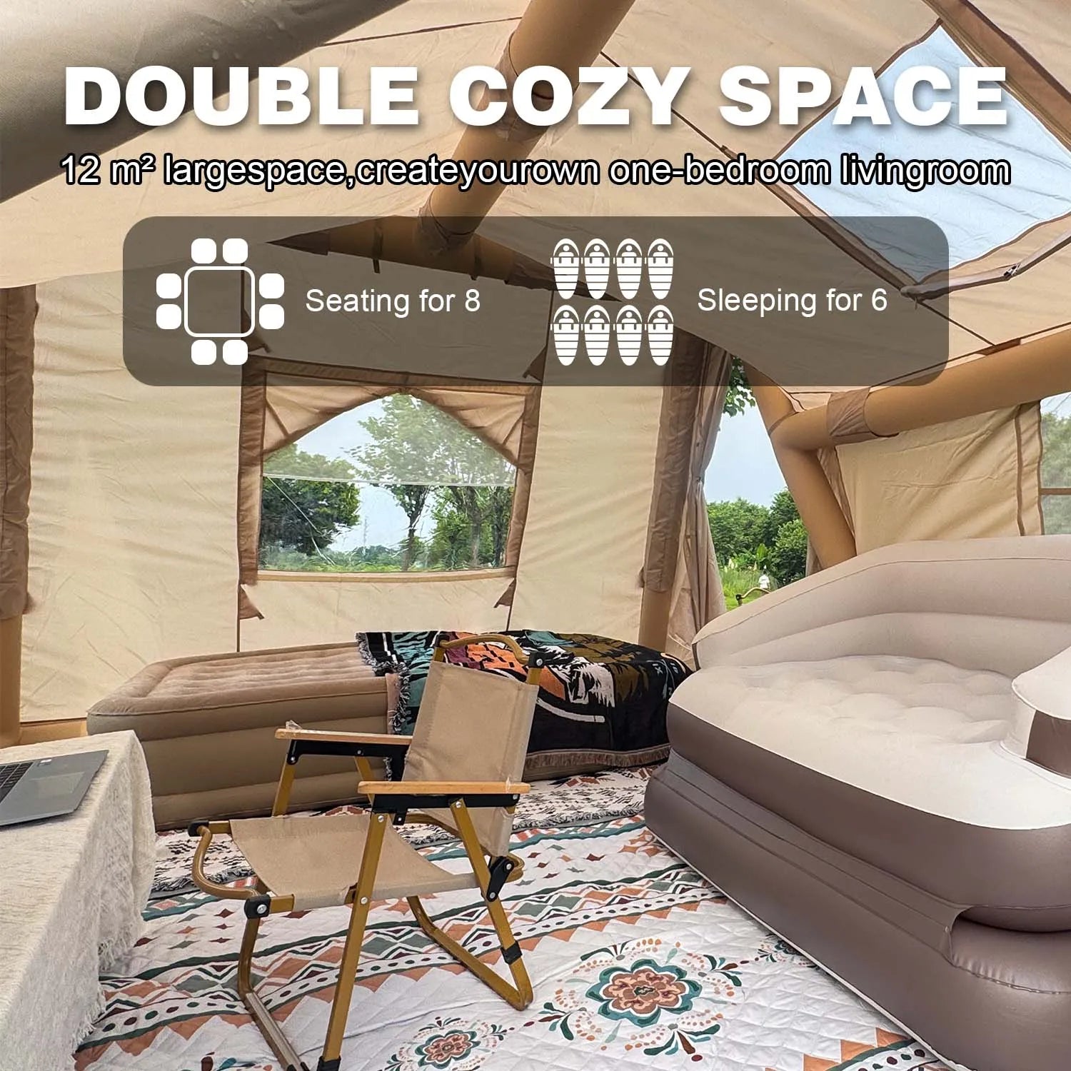 Large Inflatable Camping Tent Rainfly