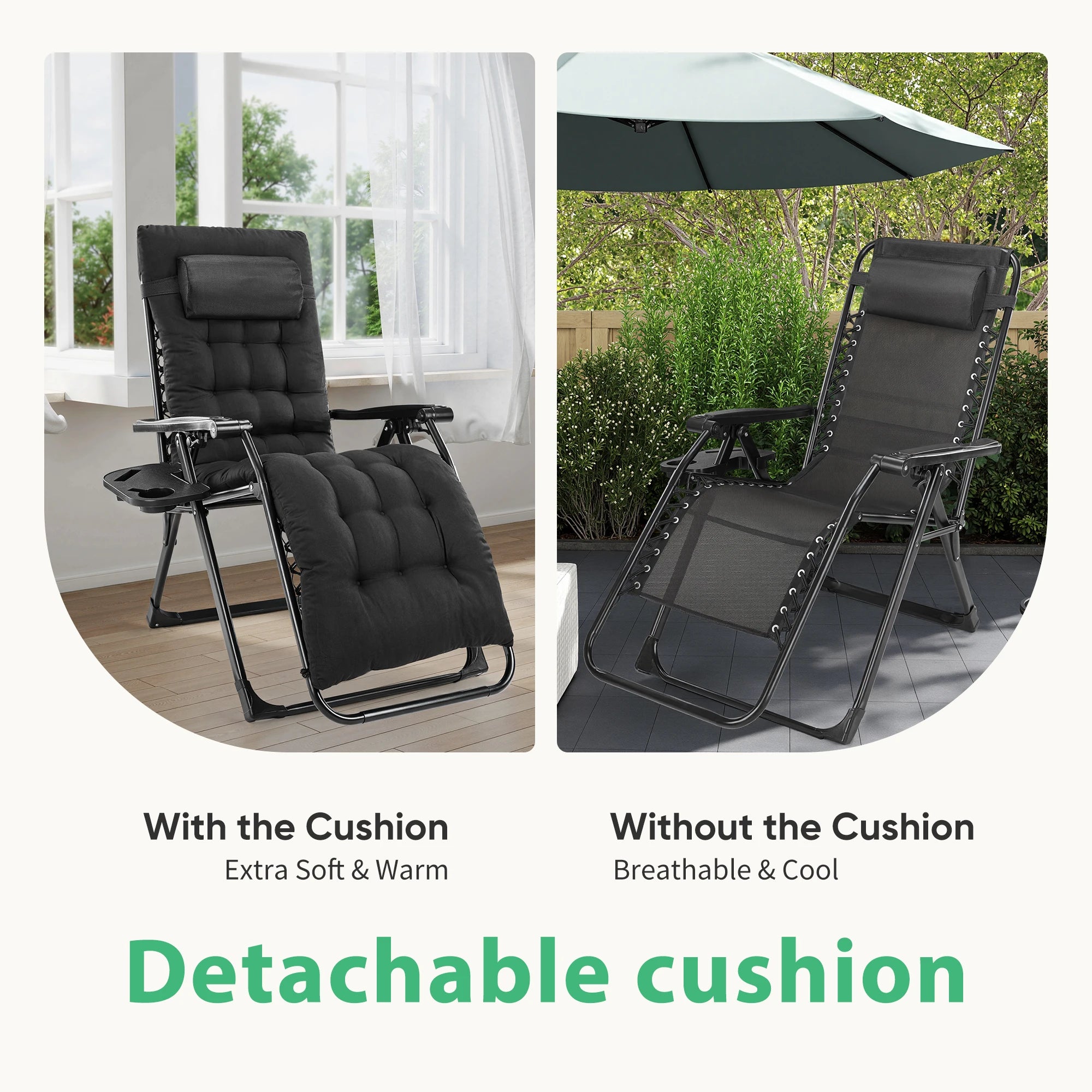 Zero Gravity Recliner Camping Patio Lounge Chair Folding