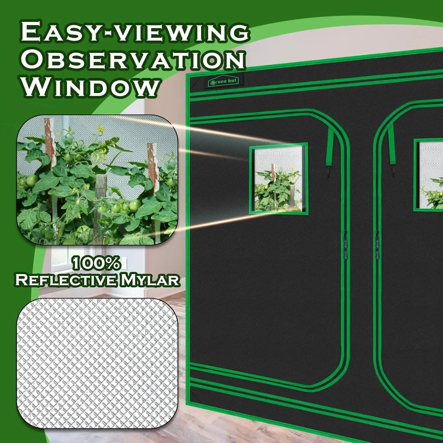 Grow Tent 96"x48"x78" 600D Mylar Hydroponic Indoor Grow Tent