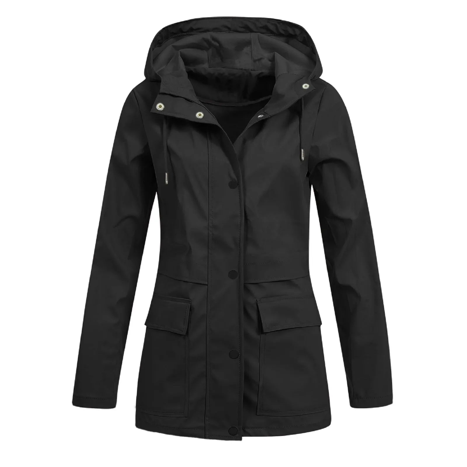 Women Casual Anoraks Solid Zipper Coat
