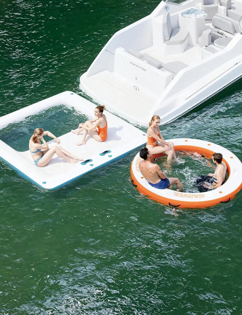 10x10FT Inflatable Floating Dock Mesh Swim