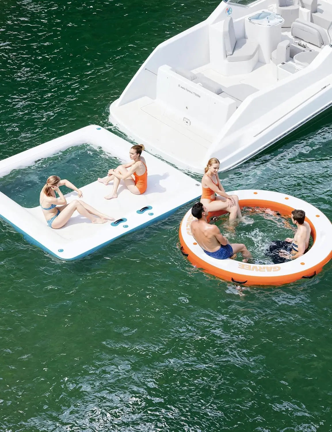 10x10FT Inflatable Floating Dock Mesh Swim