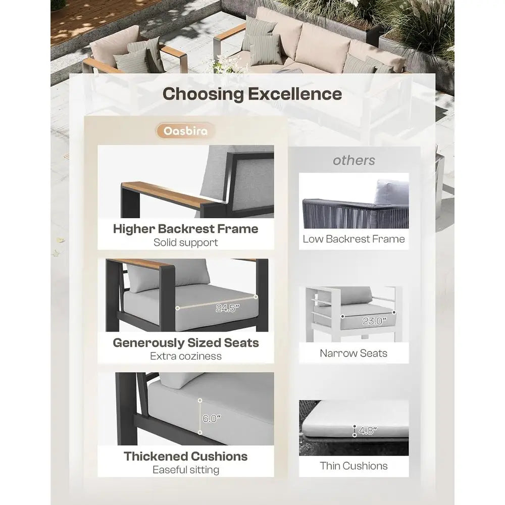Gray 4-Piece Outdoor Patio Furniture Set