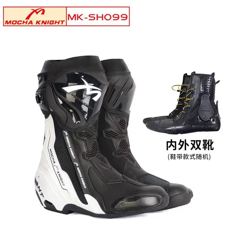Double-Layer Waterproof Motorcycle Track Riding Boots CE