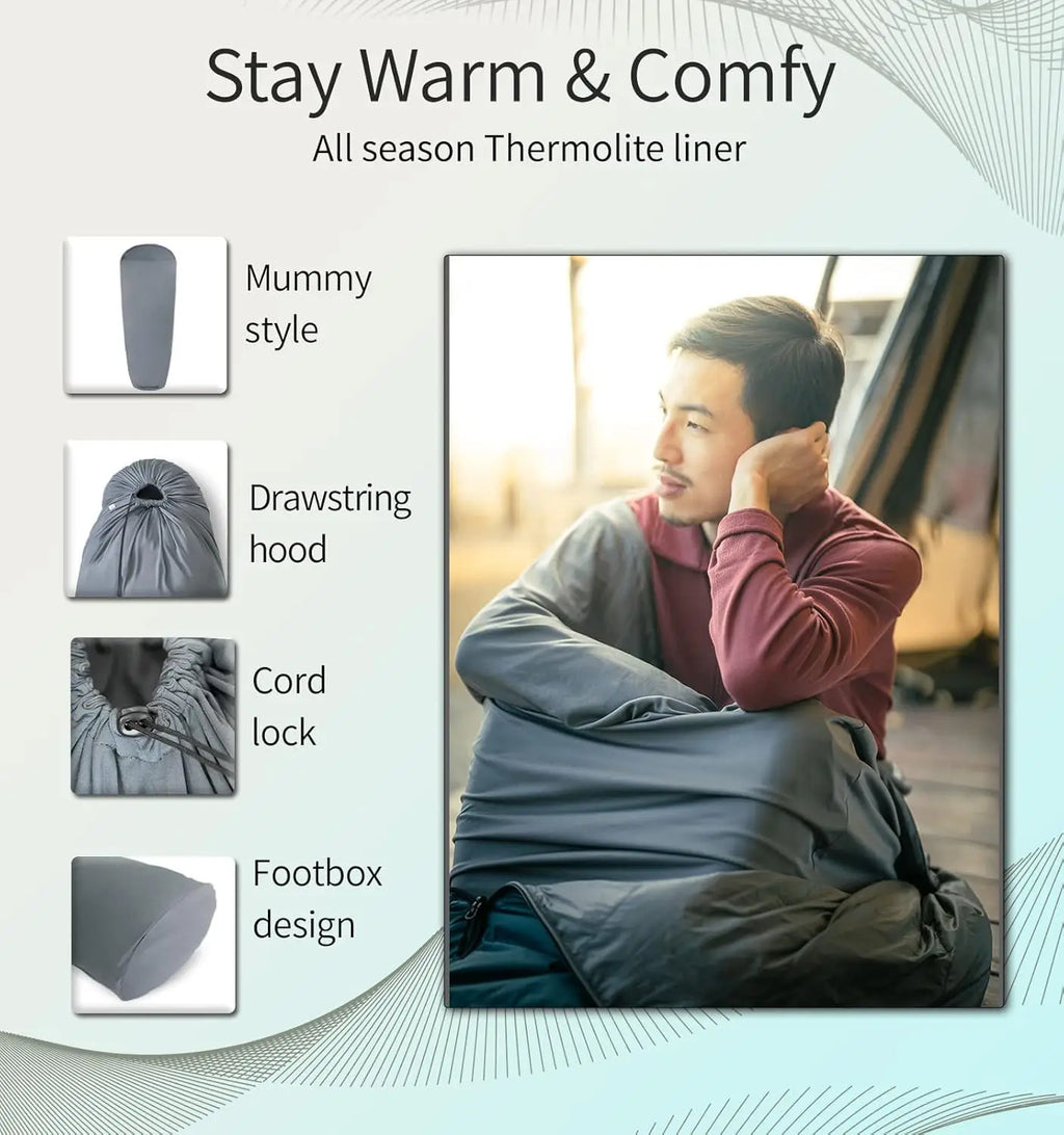Thermolite Sleeping Bag Liner Adds 22°F Warmth