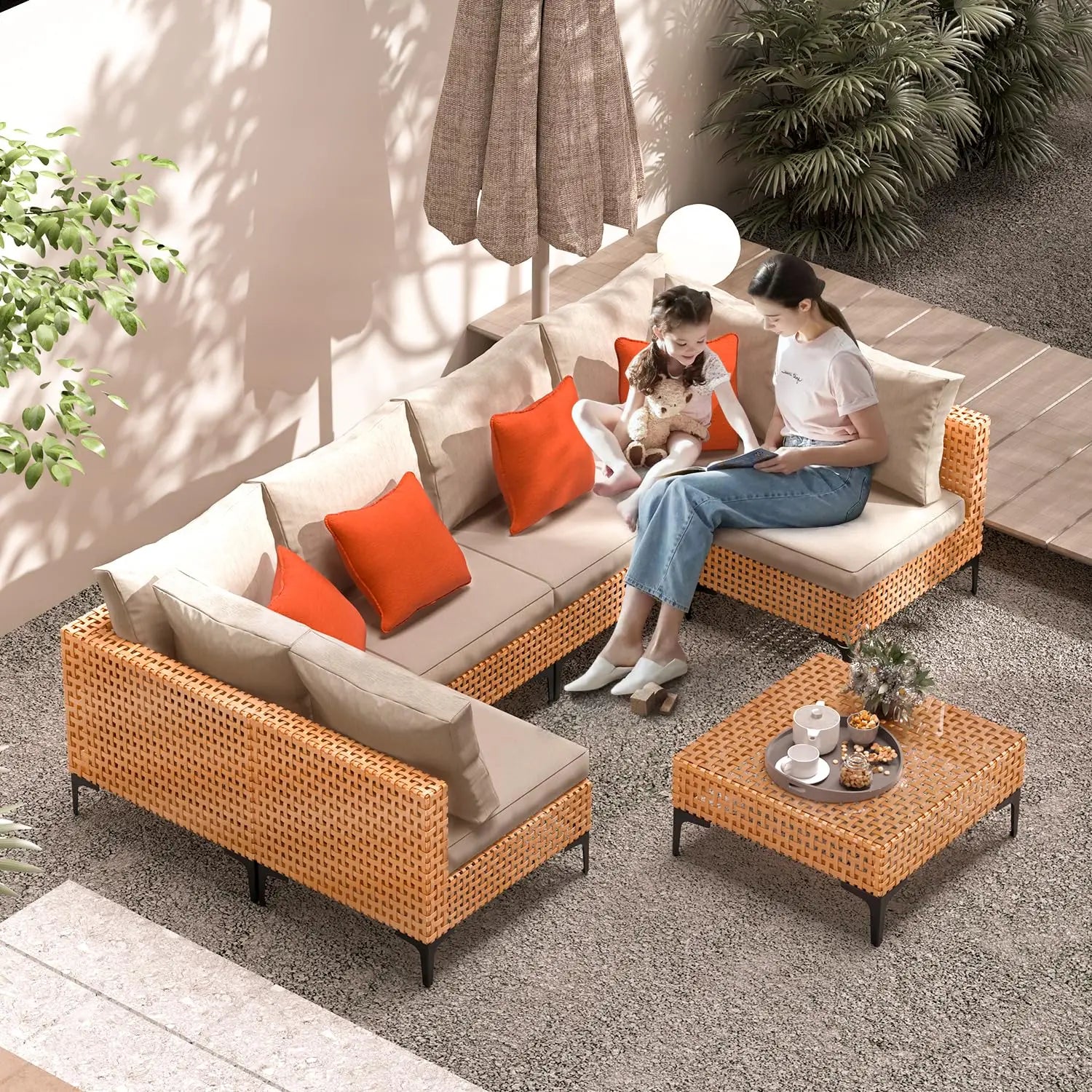 5 Piece Patio Furniture Set Modular Outdoor
