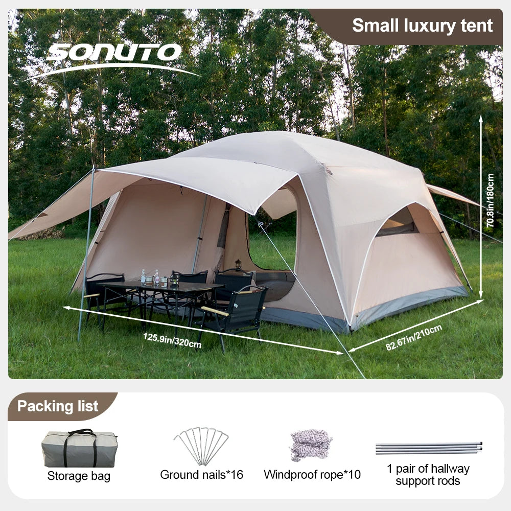 4 Season Camping Tent 3-12 Person Waterproof Windproof