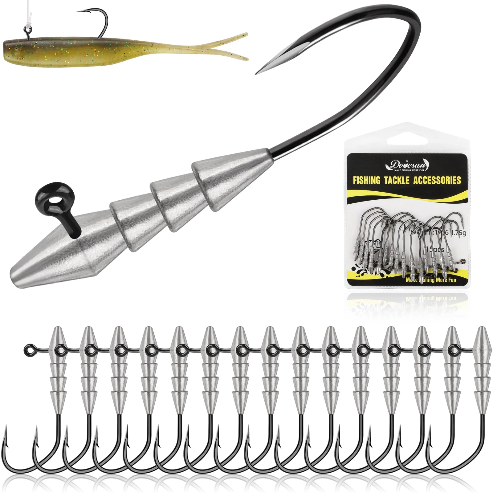 15PCS Hover Rig Jighead Swimbait Fishing Hooks