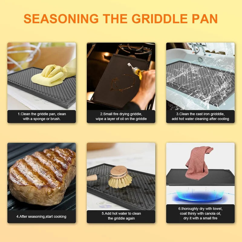 Nonstick Reversible Cast Iron Griddle