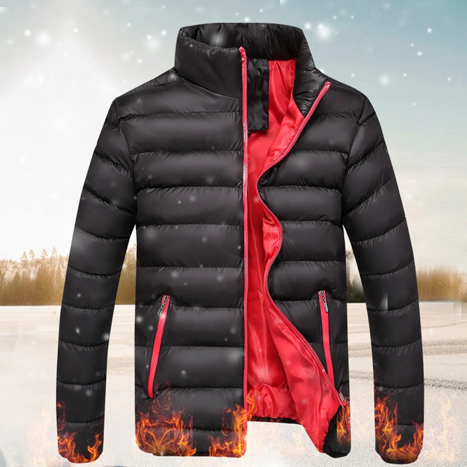 Men Winter Coats Warm Slim Fit Outerwear