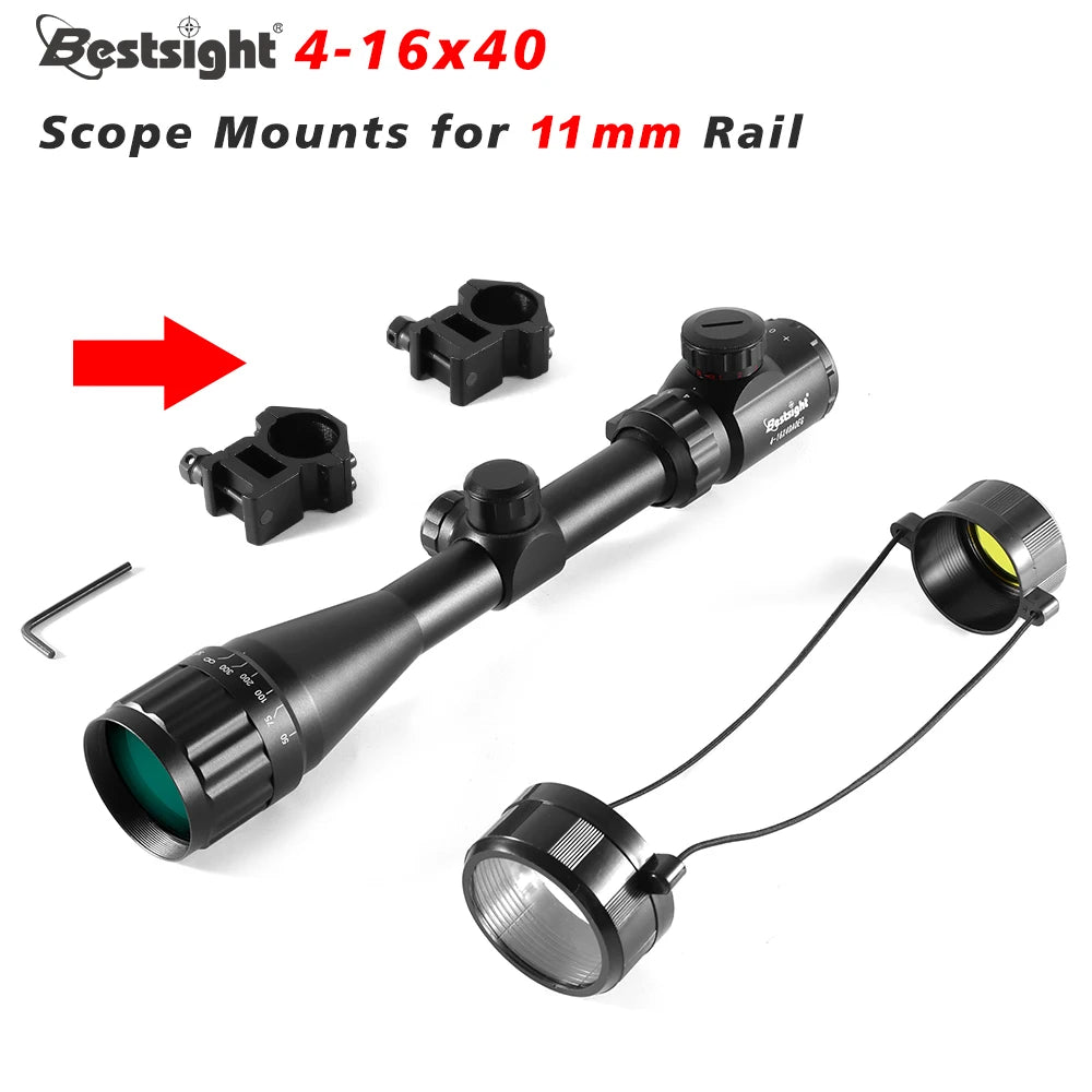 4-16X40 Optics Hunting Rifle Scope Red & Green Dot Illuminated Sight