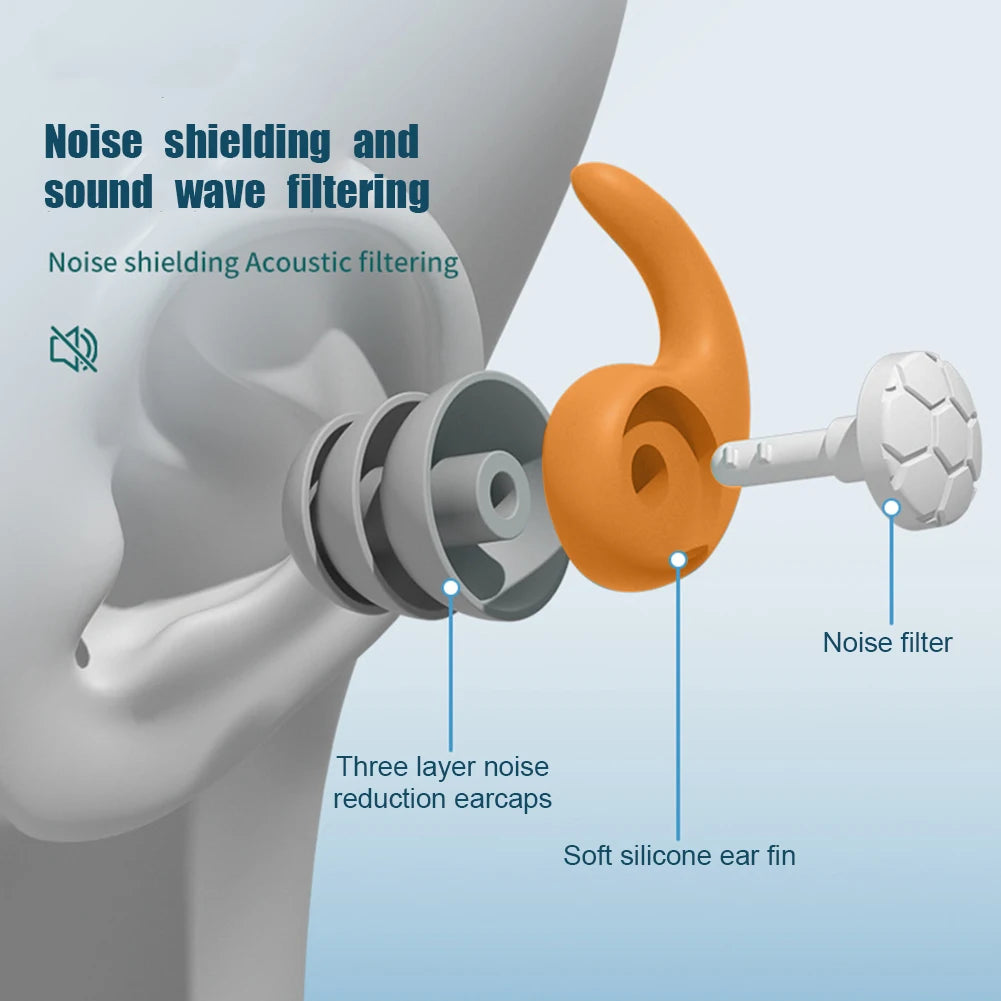 Silicone Earplugs Waterproof Swimming Ear Plugs Noise Reduction