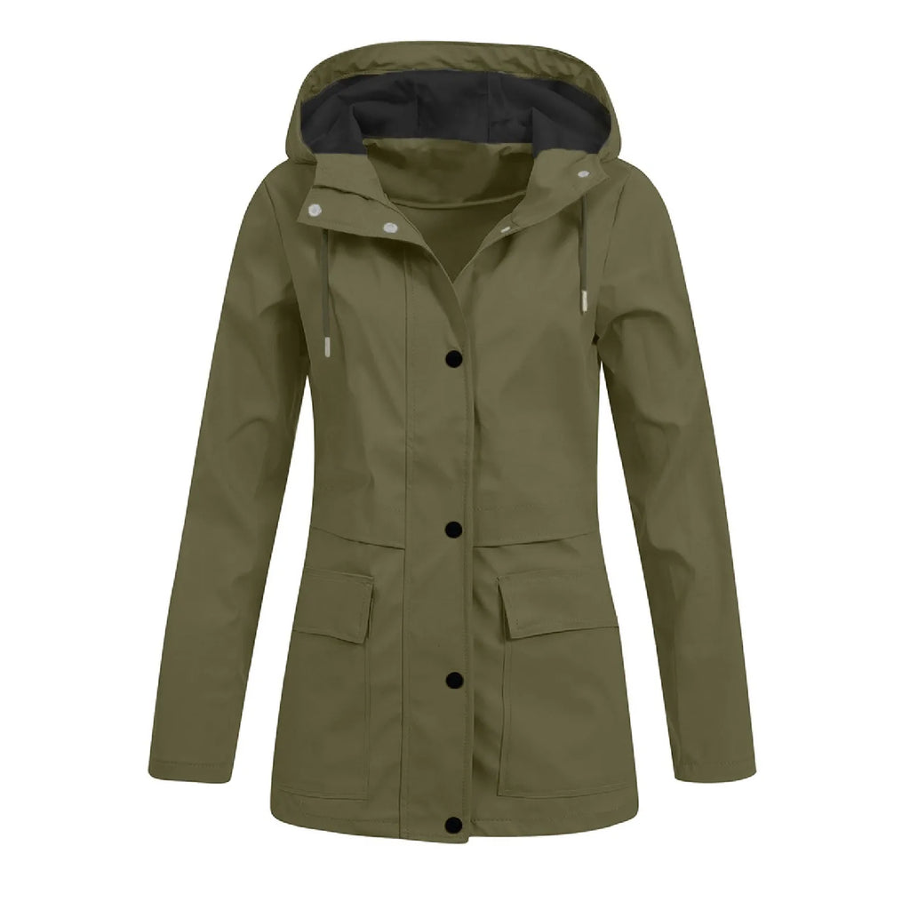 Women Casual Anoraks Solid Zipper Coat