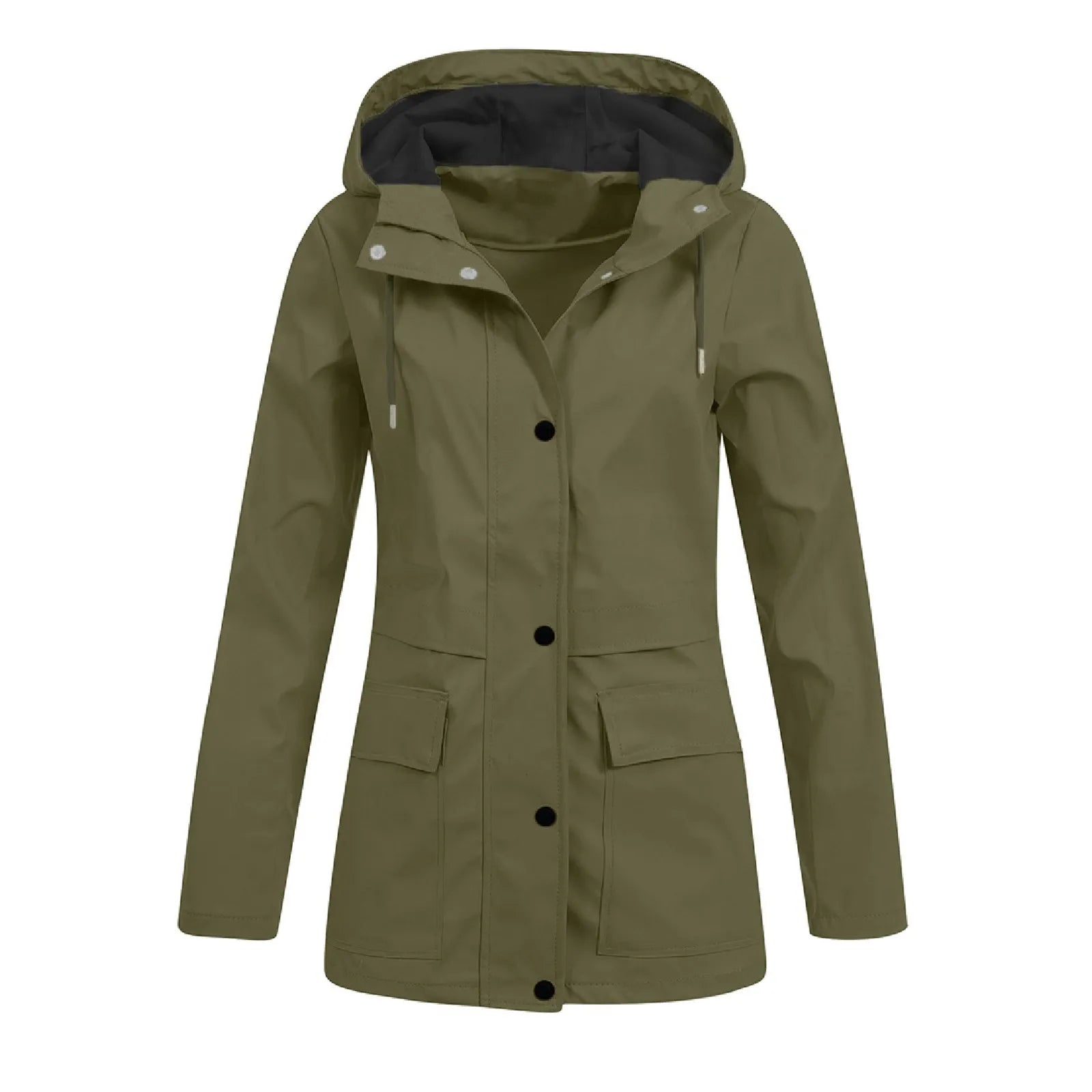 Women Casual Anoraks Solid Zipper Coat