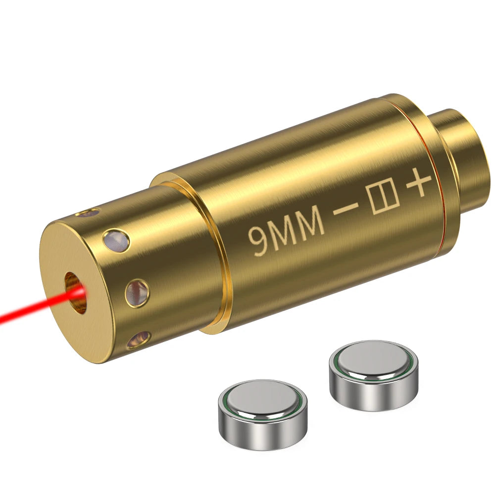 9MM Optics Cartridge Red Laser Bore Brass Sighter