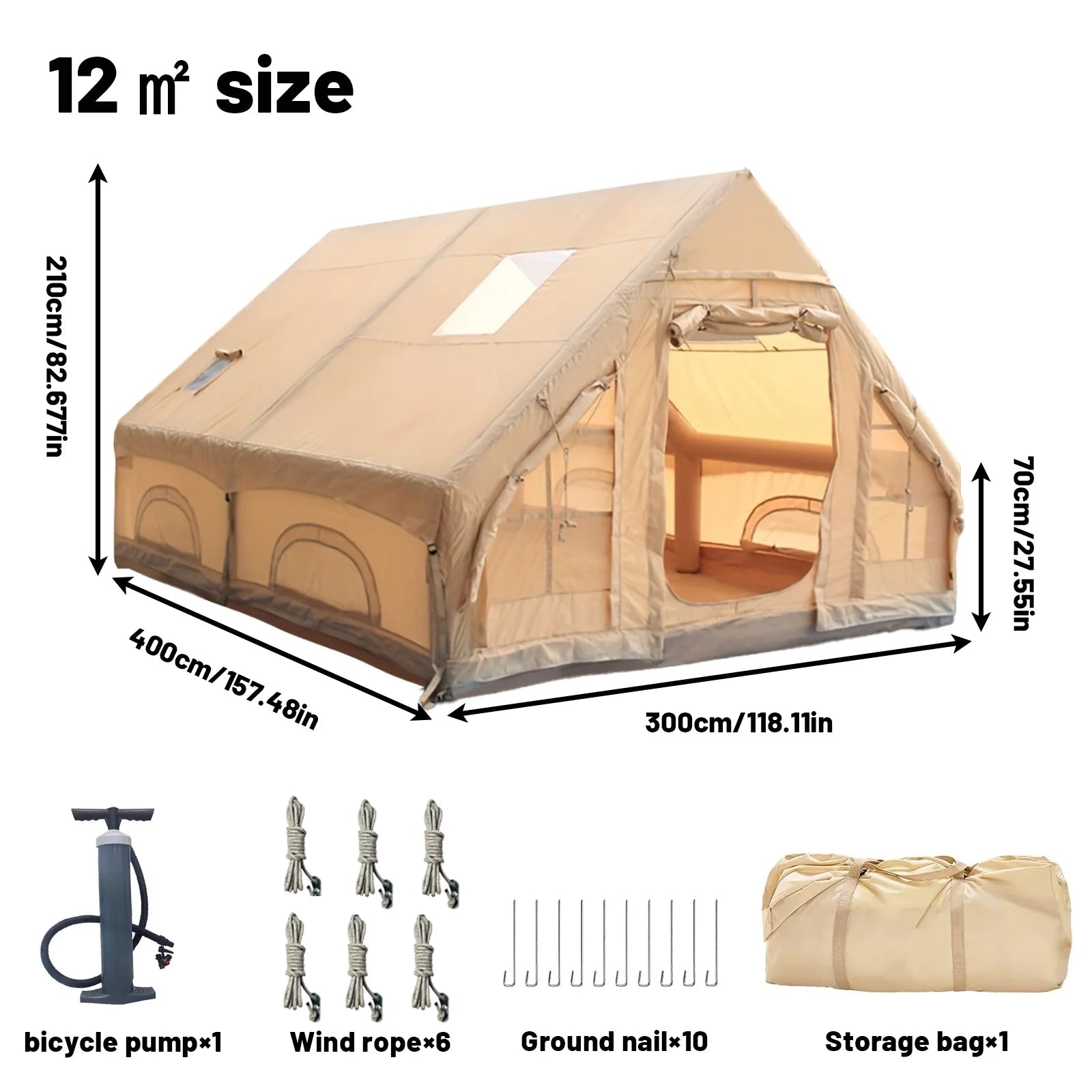 Inflatable Tent With Skylight Quick Setup