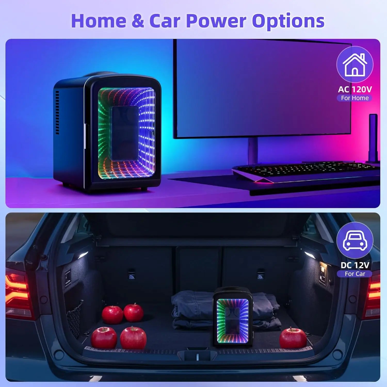 Mini Compact Refrigerator with Gaming Light 4L Capacity
