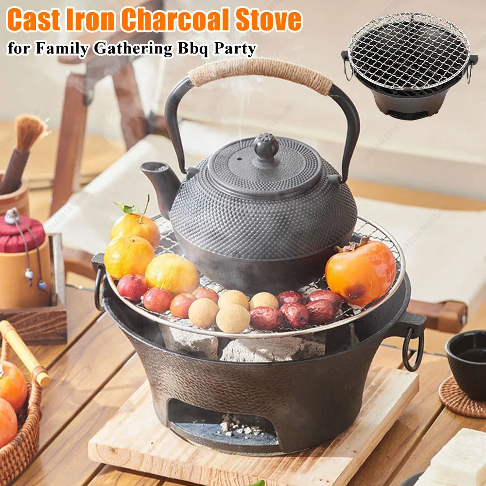 Stainless Steel Round Barbecue Grill Portable Stove
