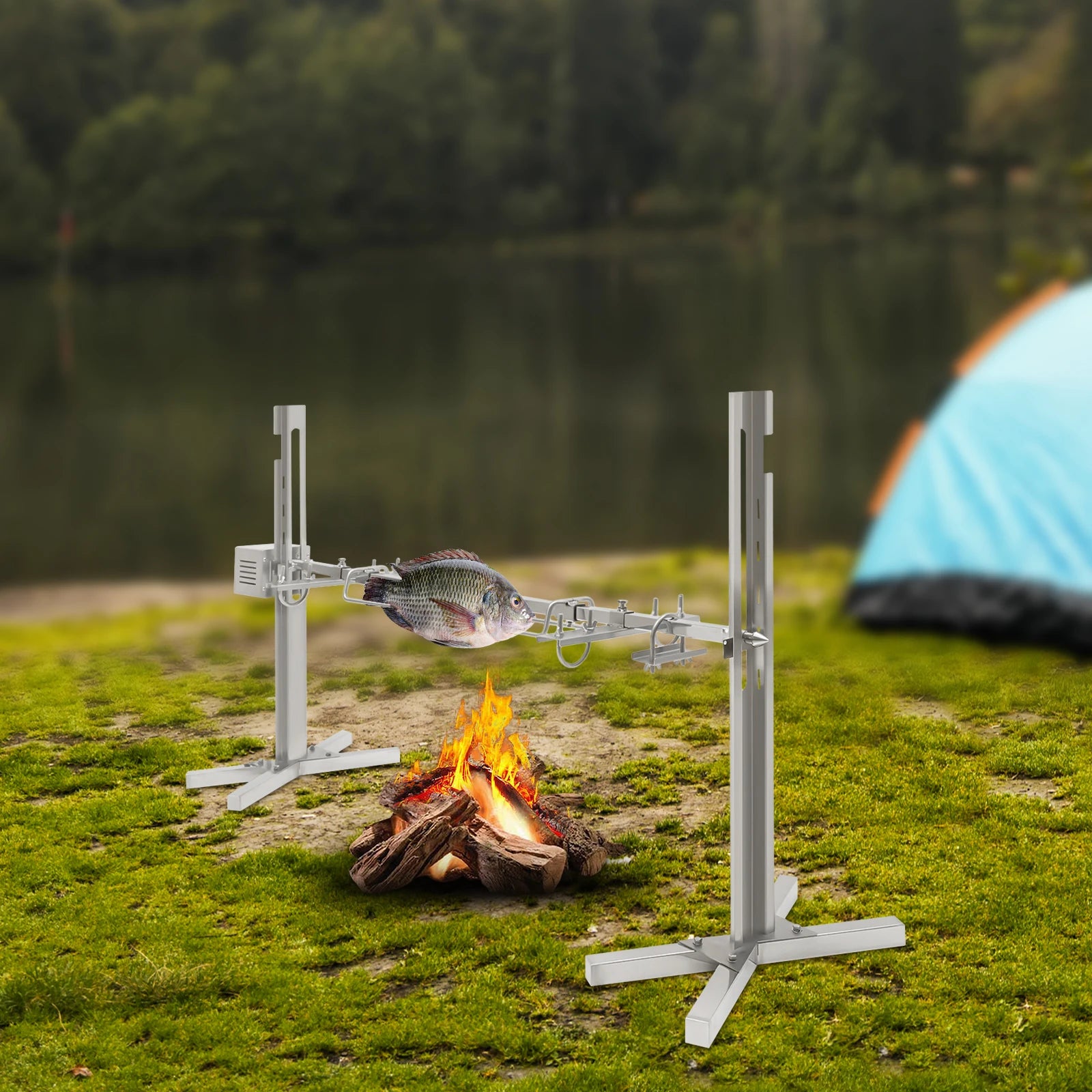 53" Rotisserie Grill Kit Roaster Stand