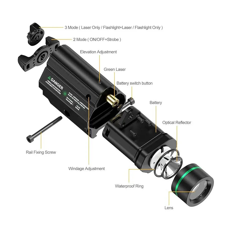 Green/Red Laser Light with Rail Mount