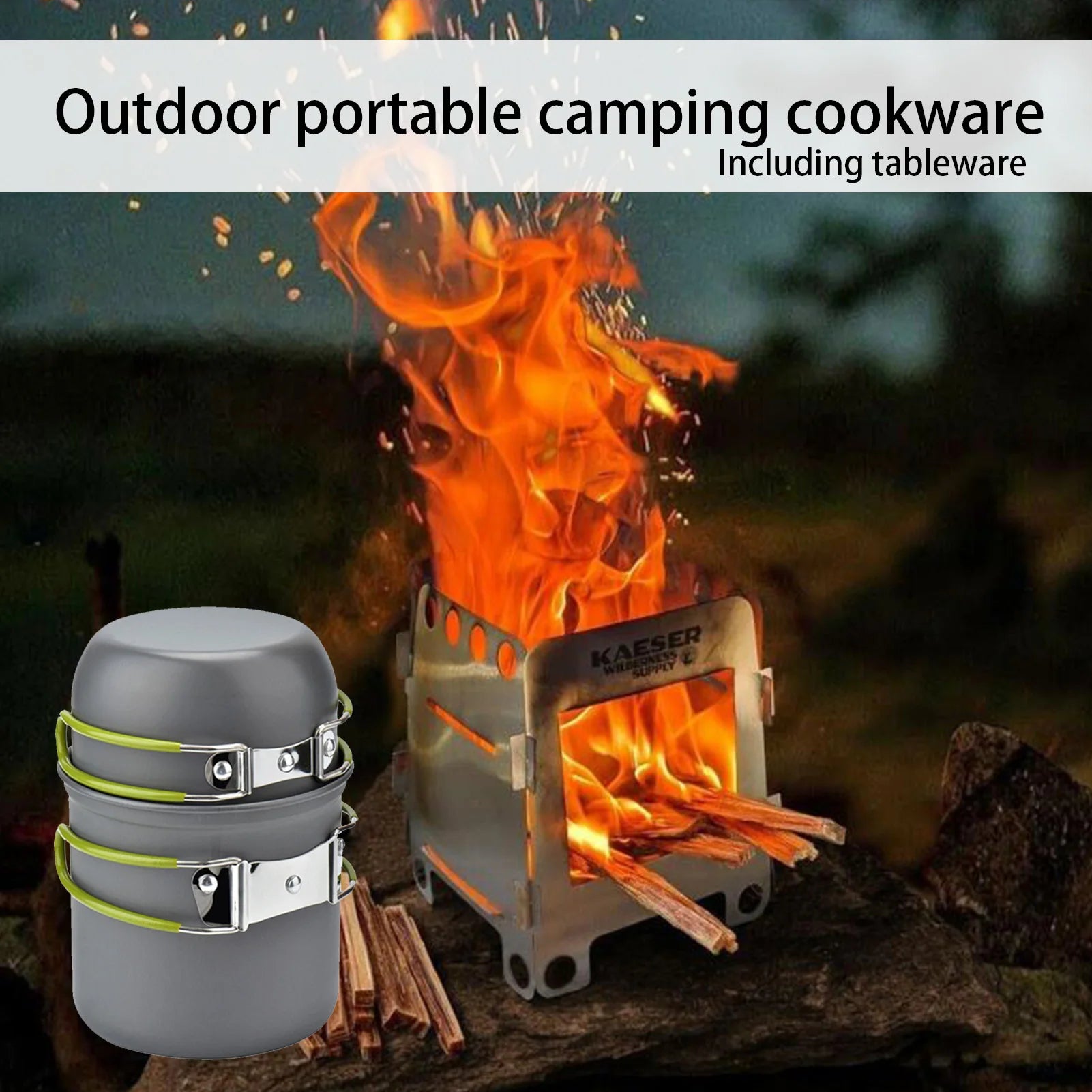 Portable Camping Cookware Set Utensils