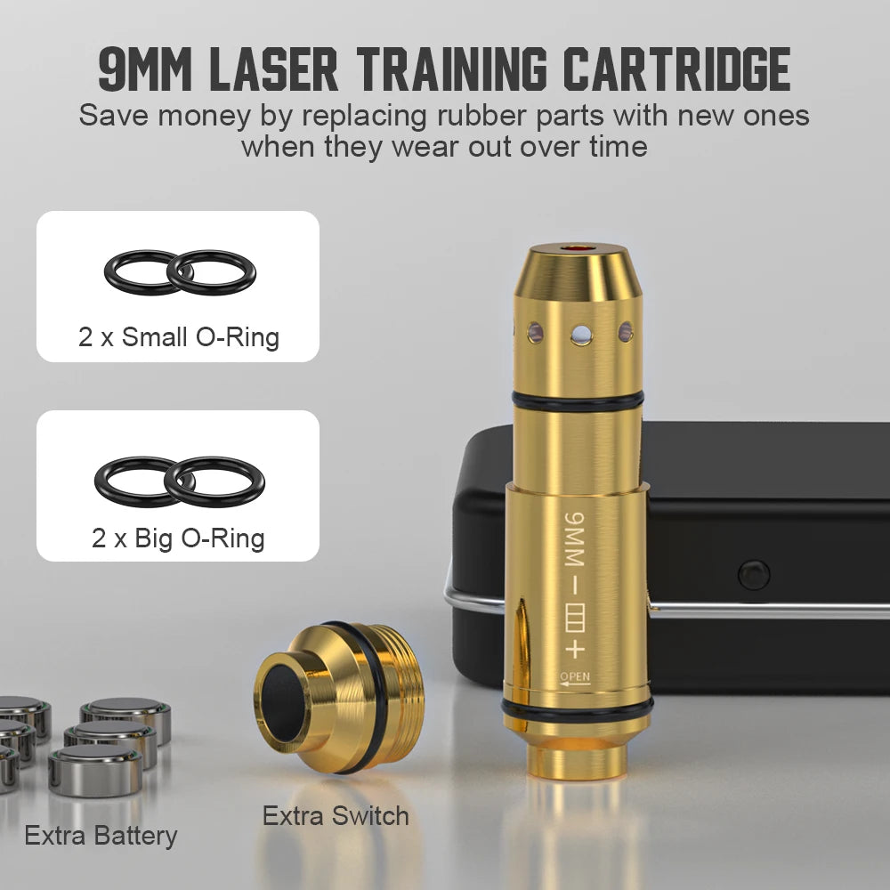 9mm Red Dot Laser Training Cartridge Dry Fire