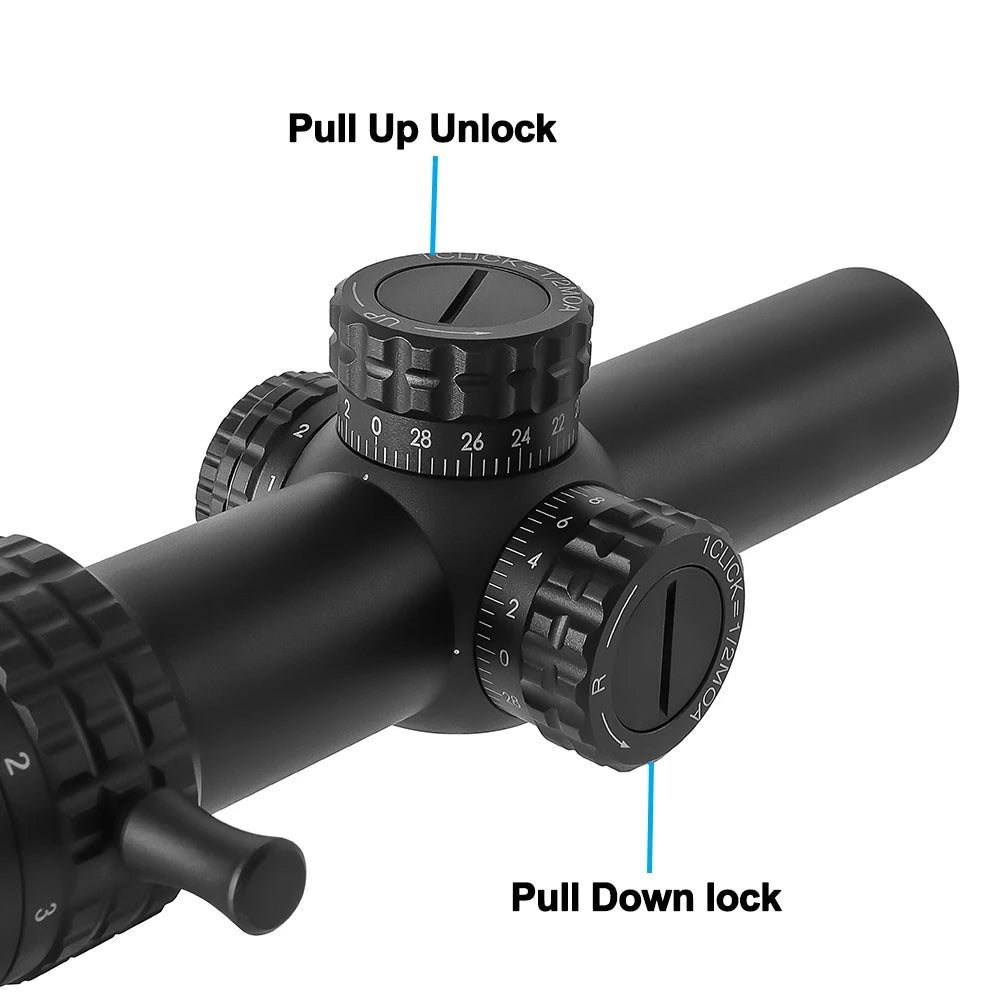 1-5X24 Tactical Optical Rifle Scope Red and Green Illuminated Reticle