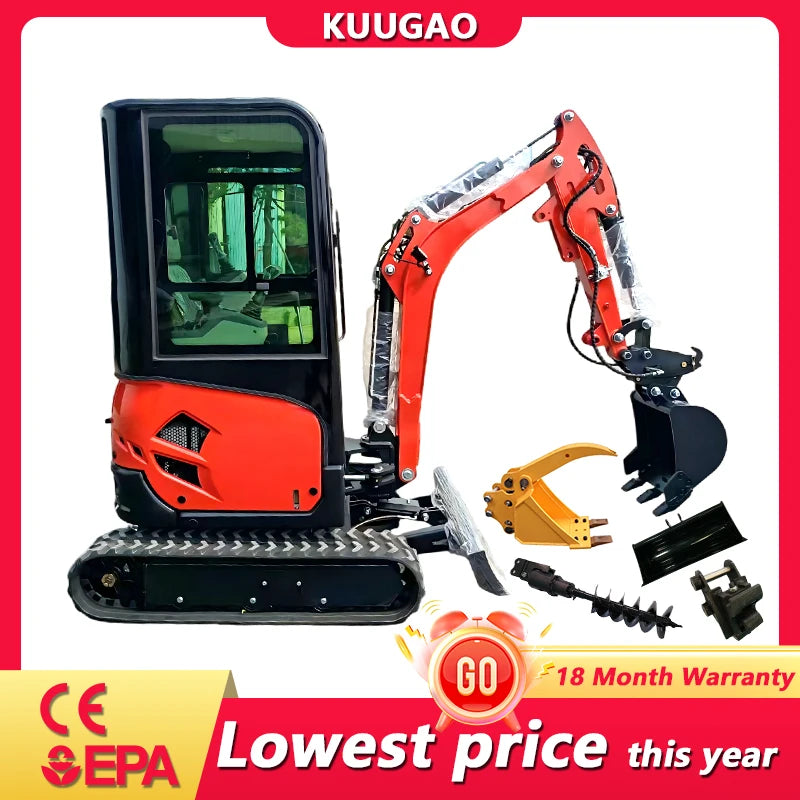 2 ton Mini Excavator Multi-function Kubota Engine