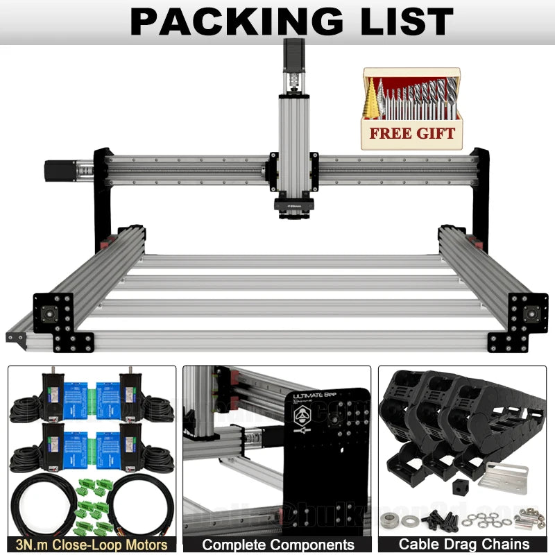 3D ULTIMATE CNC Router Mechanical Kit Quiet Transmission 4 Axis