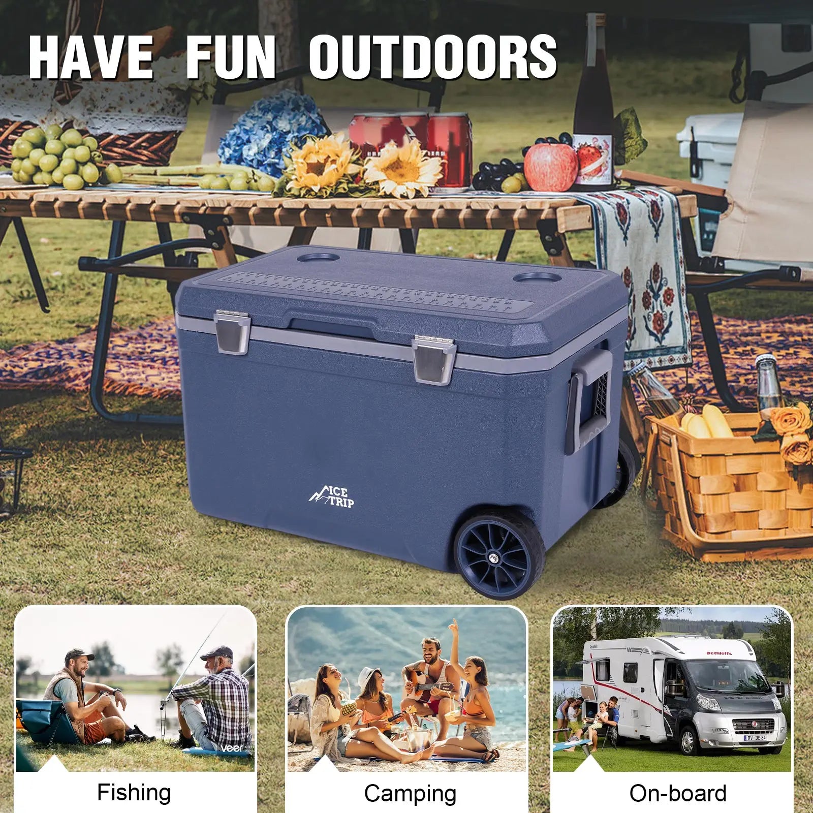 70L Portable Car Wheel Insulator Plastic Cooler