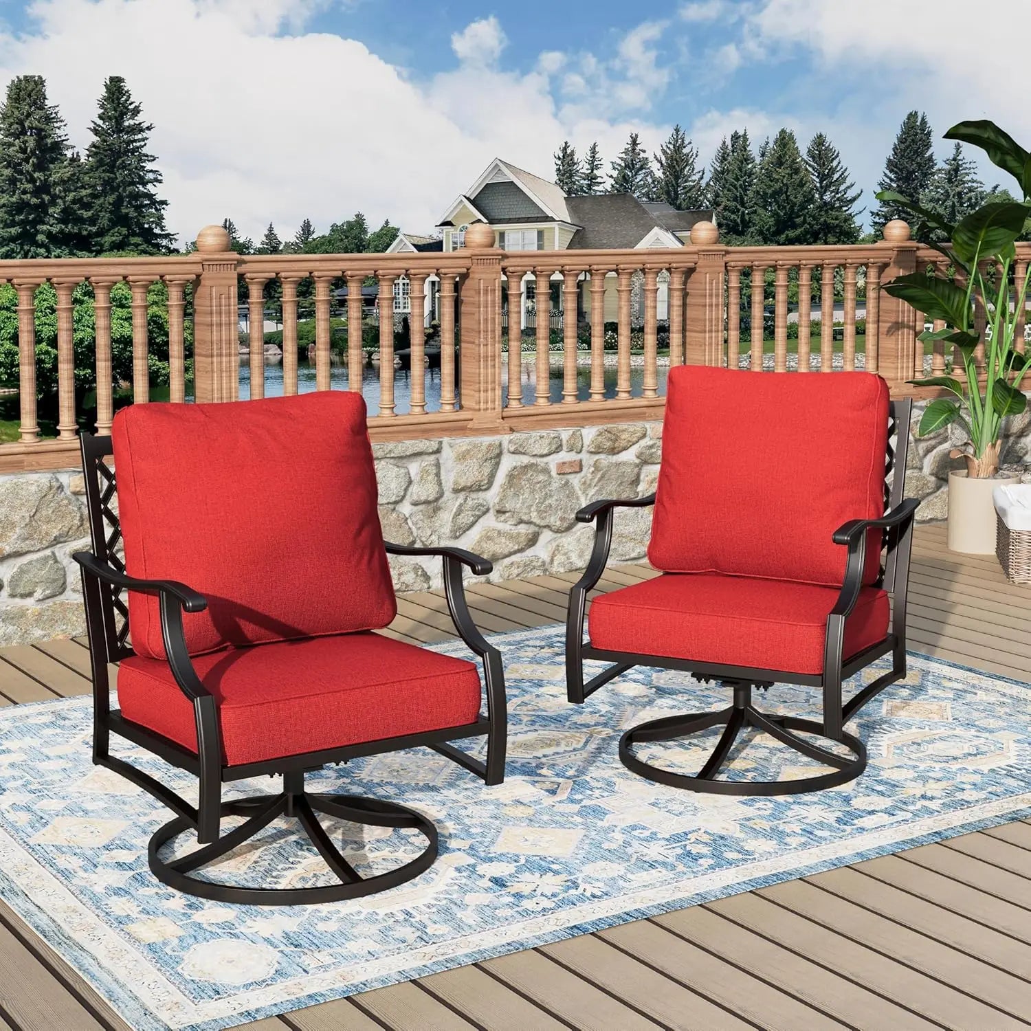 Swivel Patio Chairs High Back Outdoor