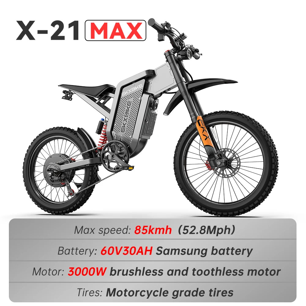 Electric Motorcycles 3000W Motor Adult Off Road