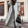 Women's Casual Lapel Button Up Long Shacket Coat Womens Plus Size Lightweight Windbreaker With Pockets Streetwear Lapel Anoraks