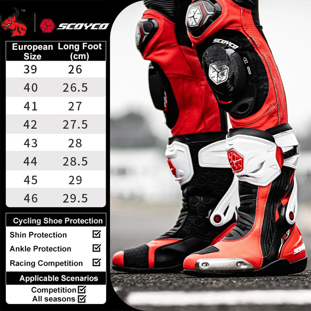 Motorcycle Boots For Men Anti-Slip Sole Ankle Support All-Terrain Grip