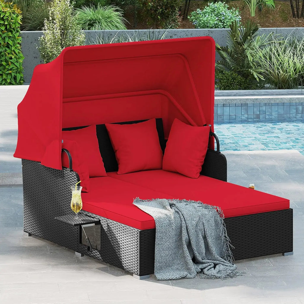 Outdoor Daybed with Canopy 2 Person
