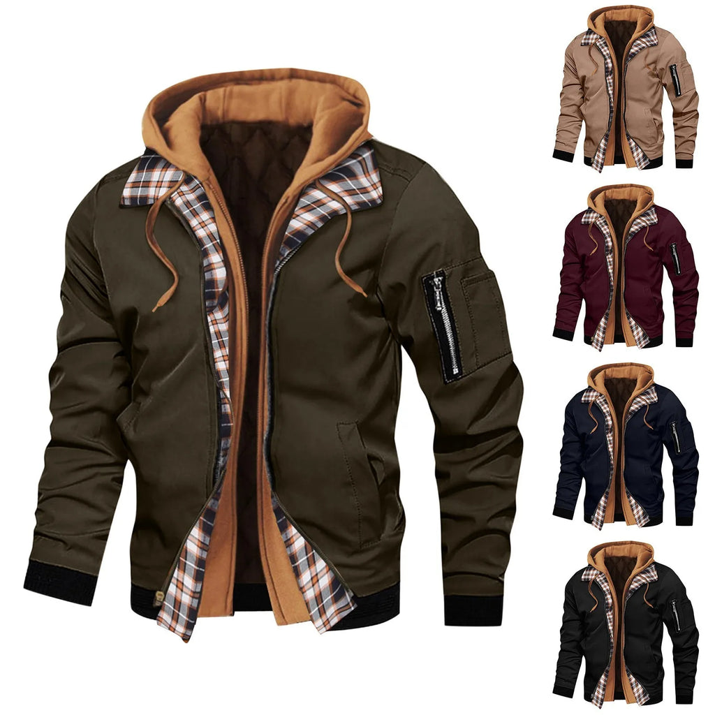 Men's Thick Large Male Hoodies Sweatshirt Slim Fit