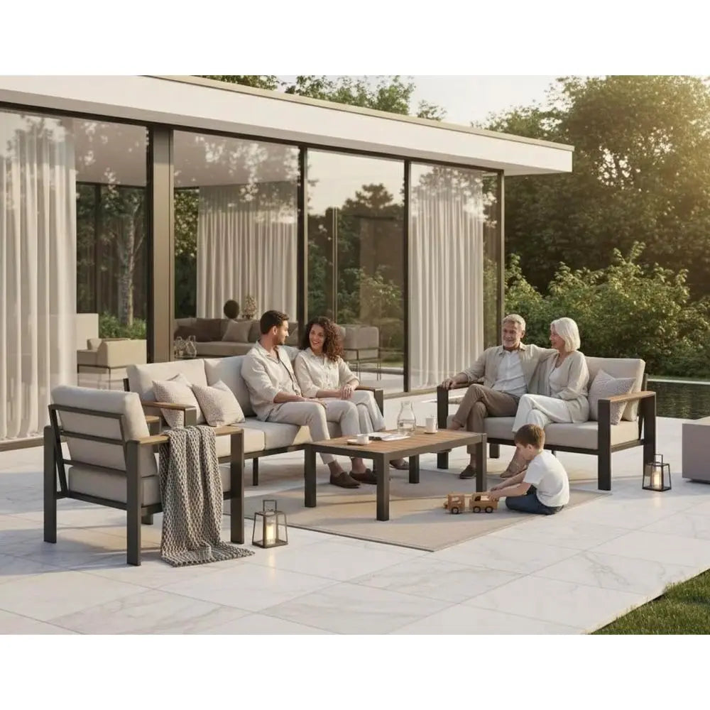 Gray 4-Piece Outdoor Patio Furniture Set