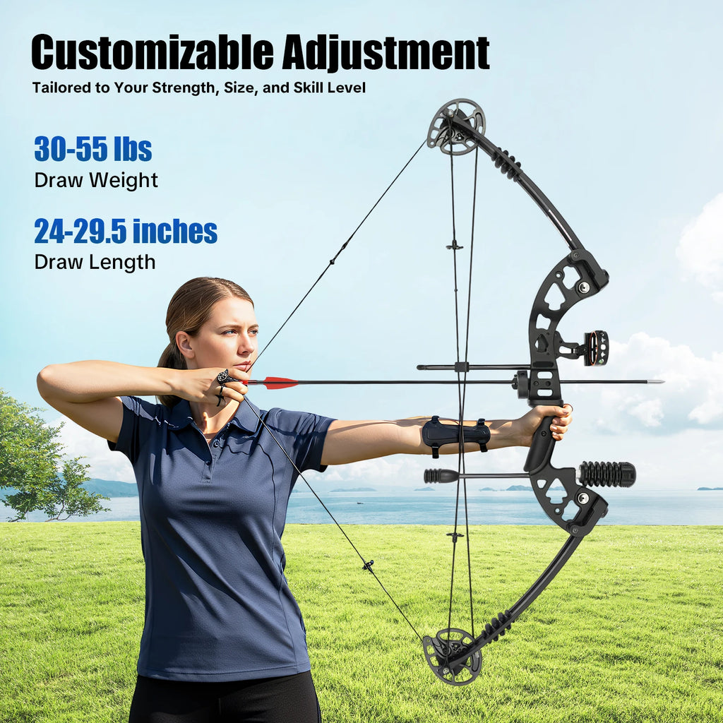 30-55 lbs Compound Bow Adjustable Draw Weight and Length