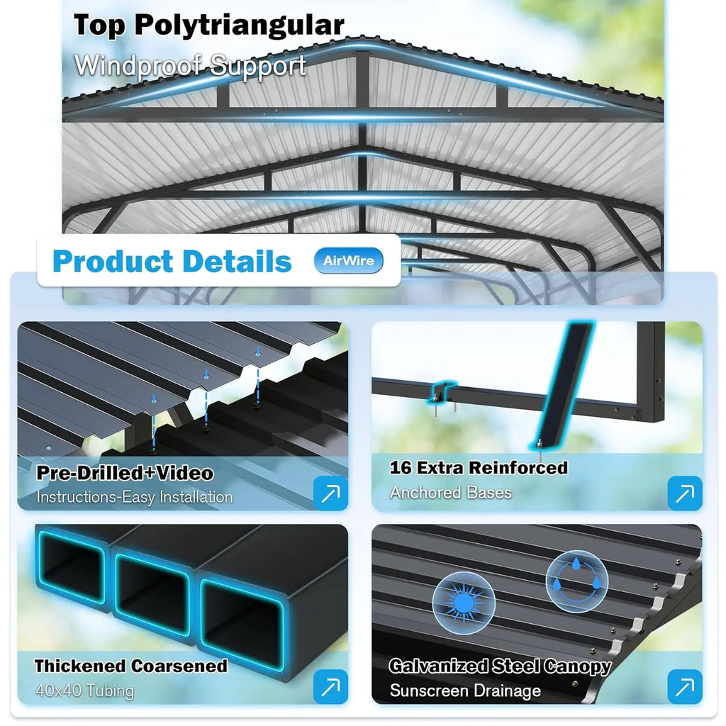 20x30 Carport Steel Frame