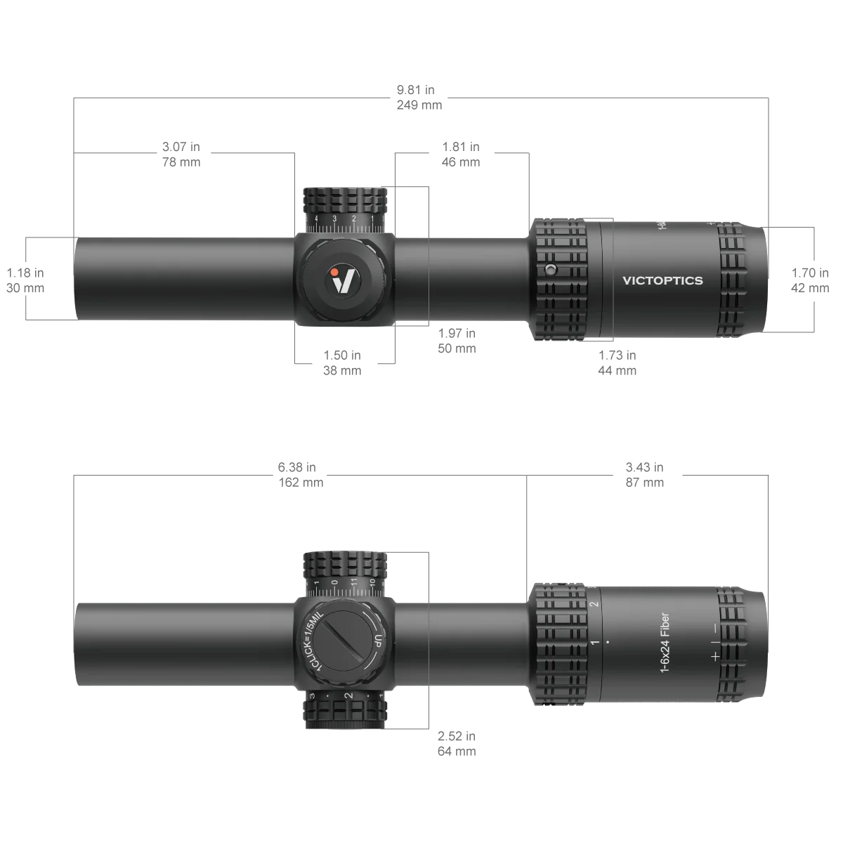 Rifle Scope Fiber Reticle Bright Dot
