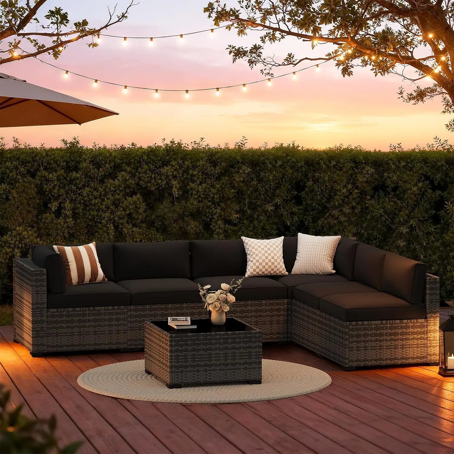 7-Piece Patio Furniture Set Thick Cushions